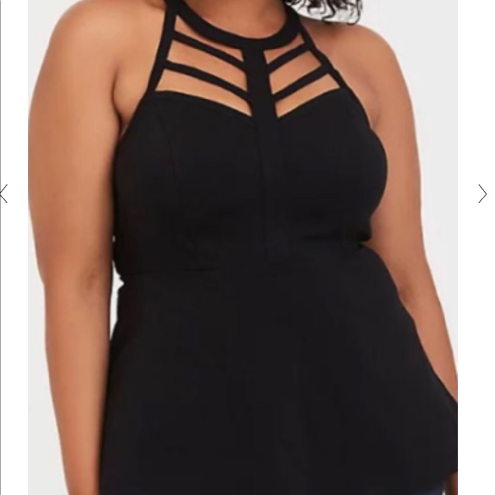 Torrid Caged Peplum Top